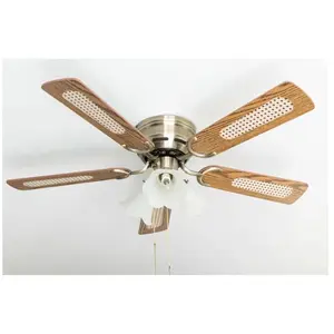 Comparateur de prix : Pepeo 105420191 Ventilateur de Plafond, Métal, 44 W, Chêne/Noyer, 105 cm