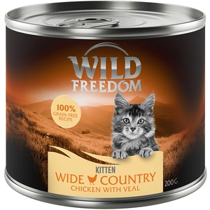 6x200g Kitten Wide Country veau, poulet Wild Freedom nourriture humide pour chat pas cher