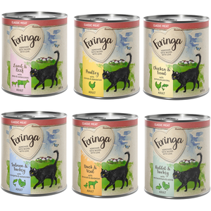 6x800g Menus Duo : lot mixte (6 variétés) Feringa nourriture humide pour chat pas cher