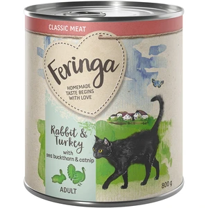 6x800g Menu Duo lapin, dinde Feringa - Nourriture pour Chat pas cher