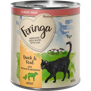 6x800g Feringa Classic Meat Menu canard, veau - Pâtée pour chat pas cher