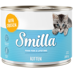 200g de nourriture humide pour chats Smilla Kitten au poulet à un prix d'essai !