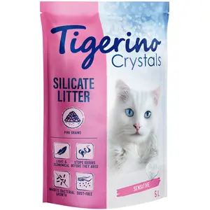5L Litière Tigerino Crystals Fun (rose) - pour chat