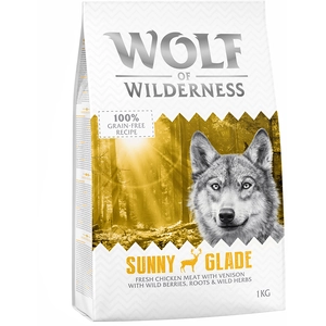1kg Cerf Poulet Sans céréales Croquettes chien Wolf of Wilderness Sunny Glade pas cher