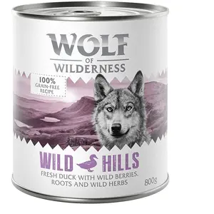 6x800g Wild Hillscanard 0% céréales Wolf of Wilderness - Nourriture pour chien pas cher
