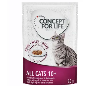 12x85g All Cats 10+ en gelée Concept for Life - Sachets et Boîtes pour Chat pas cher