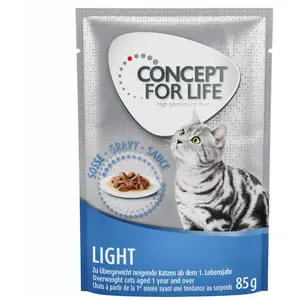 12x85g Light en sauce Concept for Life - Sachets et Boîtes pour Chat pas cher