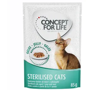 12x85g Sterilised Cats en gelée Concept for Life - Sachets et Boîtes pour Chat pas cher