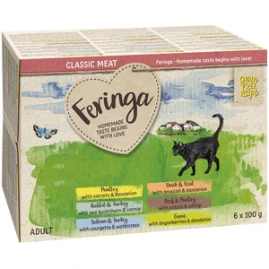 6x100g Classic Meat Menu : lot mixte I (6 saveurs) Feringa nourriture humide pour chat pas cher