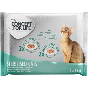 4x85g Sterilised Concept for Life - Pâtée pour chat pas cher