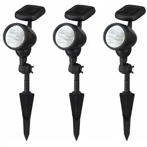 Lot de 3 lampes d'extérieur led enfichables lampes solaires spots mobi...