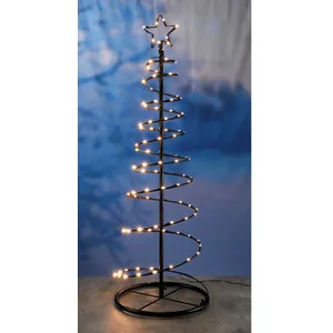 Spetebo - Arbre de Noël en métal avec 100 led blanc chaud