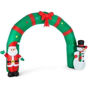 oneConcept Merry Welcome Décoration de Noël gonflable porte 250cm LED pas cher