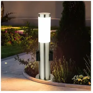 Lampe sur pied led inox jardin terrasse éclairage IP44 2x douilles