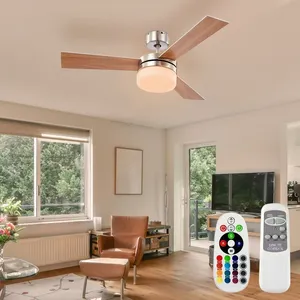 ETC-SHOP Rvb led ventilateur de plafond lumière dimmable télécommande ... pas cher