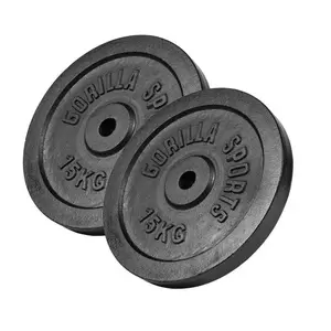 Comparateur de prix : Gorilla Sports Disques en fonte de 0,5 à 30 KG noir 30kg (2x15kg)