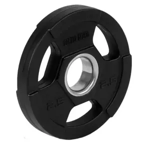 1 x 2,5kg Poids disques olympiques en fonte rêvetement caoutchouc avec...
