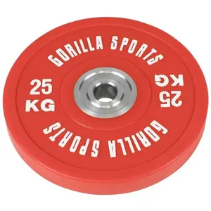 Gorilla Sports Bumpers 25kg caoutchouc renforcé - Disques bleu 25kg pas cher