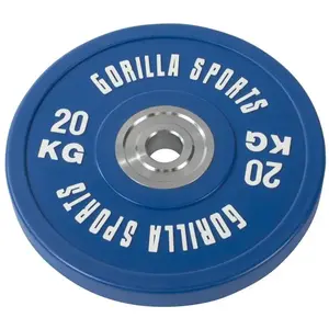 Comparateur de prix : Gorilla Sports Bumpers 20kg caoutchouc renforcé - Disques bleu 20kg