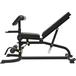 GORILLA SPORTS Banc inclinable avec accessoires jambes/Curl pas cher
