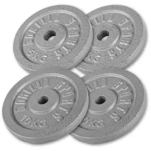 Comparateur de prix : Gorilla Sports Disques de poids en fonte - De 0,5 KG à 30 KG gris 30kg (2x5kg et 2x10kg)
