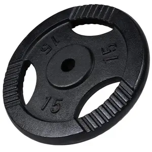 GORILLA SPORTS Poids disques en fonte 31 mm noir de 0 5 kg a 20 kg poids 15 kg pas cher