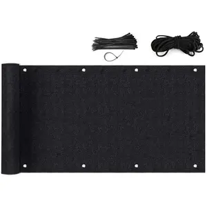 SEKEY Salcar - Brise Vue Balcon Jardin Terrasse hdpe 6 m x 0,9 m, Noir