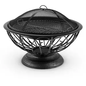 Comparateur de prix : Blumfeldt Tulip Brasero Ø 75cm Grill Protection étincelles métal bruni