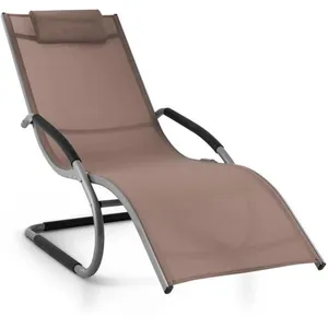 Chaise longue de jardin Blumfeldt Sunwave - Aluminium - Marron - Exoti... pas cher
