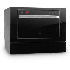 Mini Lave Vaisselle 6 Couverts - Klarstein - Lave-vaisselle Pose Libre avec 7 Programmes - noir pas cher