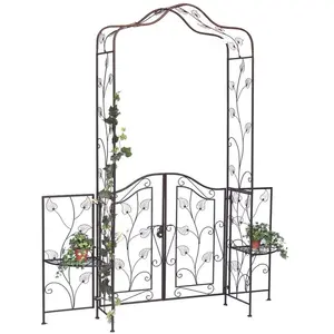 DanDiBo Arc de roses avec porte Porte en métal 101759 Portail de jardin 236x186 cm Fer forgé TreillisVendu paramazon