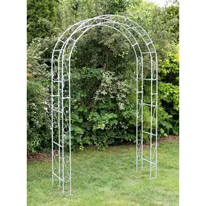 DanDiBo Rose Arch Galvanised Width 140 cm Round Arch Hot-Dip Galvanised Weatherproof Solid Full Iron Trellis pas cher