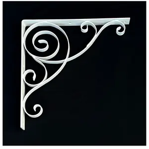 DANDIBO Console 50x50 cm Bandeau Blanc Fer forgé Métal Connecteur d'angle Angle