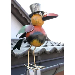 DanDiBo Corbeau Figure de décoration pour gouttière 30 cm Coloré Oisea... pas cher