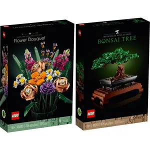 Lego Creator Expert lot de 2 articles - Bouquet de fleura et arbre Bonsai pas cher