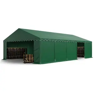 Comparateur de prix : Tente de stockage TOOLPORT 5x10 m en PVC 500g/m², H. 2 m, vert foncé