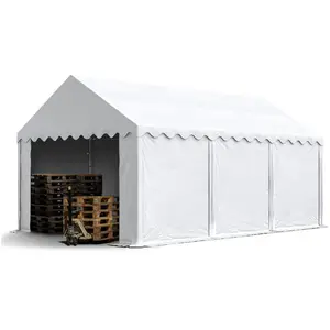 CARPASOL TOOLPORT Tente de Stockage 4x6 m abri bâche PVC 700 N imperméable Blanc pas cher