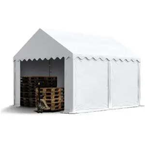 Tente de stockage TOOLPORT 3x4 m - PVC 500g/m² - H. 2 m - Blanc pas cher