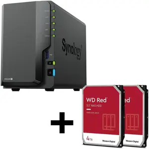 Synology DiskStation DS224+ 2 baies serveur NAS boîtier vide+ 2x WD Re...