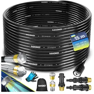 MASKO® Premium Kit tuyau de nettoyage de canalisations 200 bar avec sa... pas cher