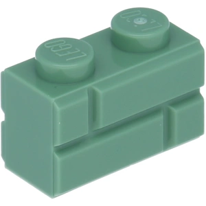LEGO : 50 briques profilées 1x2 en vert sable pas cher
