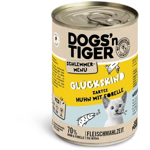 6 x 400 g Menu gourmet Dogs’n Tiger poulet et truite I Kitten, nourriture humide pour chat pas cher