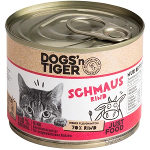 6x200g Dogs’n Tiger Adult boeuf fondant, nourriture humide pour chat pas cher