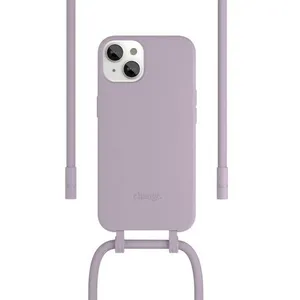 Coque avec cordon WOODCESSORIES iPhone 14 Plus Tour de cou lila