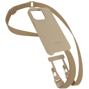 Coque avec cordon WOODCESSORIES iPhone 14 Plus Tour de cou taupe