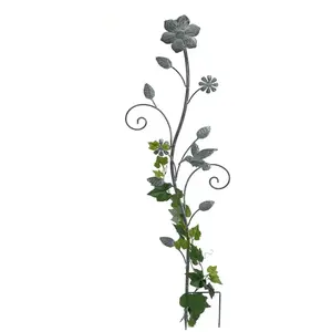 DanDiBo Treillis en métal avec fleurs - Hauteur : 110 cm - 96014 - Pour plantes grimpantes - Vintage pas cher