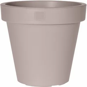 Spetebo Jardinière en plastique xxl grande - 58 cm/beige - Jardinière ronde pour l'extérieur et l'intérieur pas cher