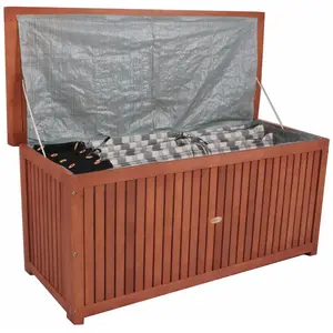 Spetebo - Coffre de jardin washington en bois d'acacia - 133 x 58 cm -... pas cher