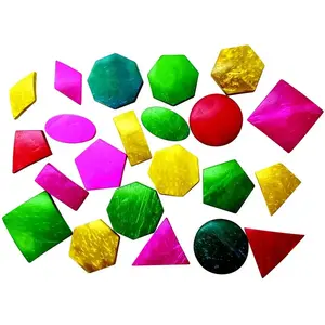 Formes géométriques colorées en coque de noix de coco, set de 22