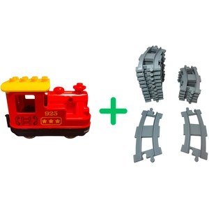 LEGO Duplo Lokomotive + 16 Schienen pas cher